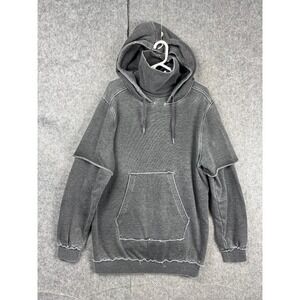 The Laundry Room Oversized Hoodie Adult Large Gray Tiered Distressed Pauline Bro